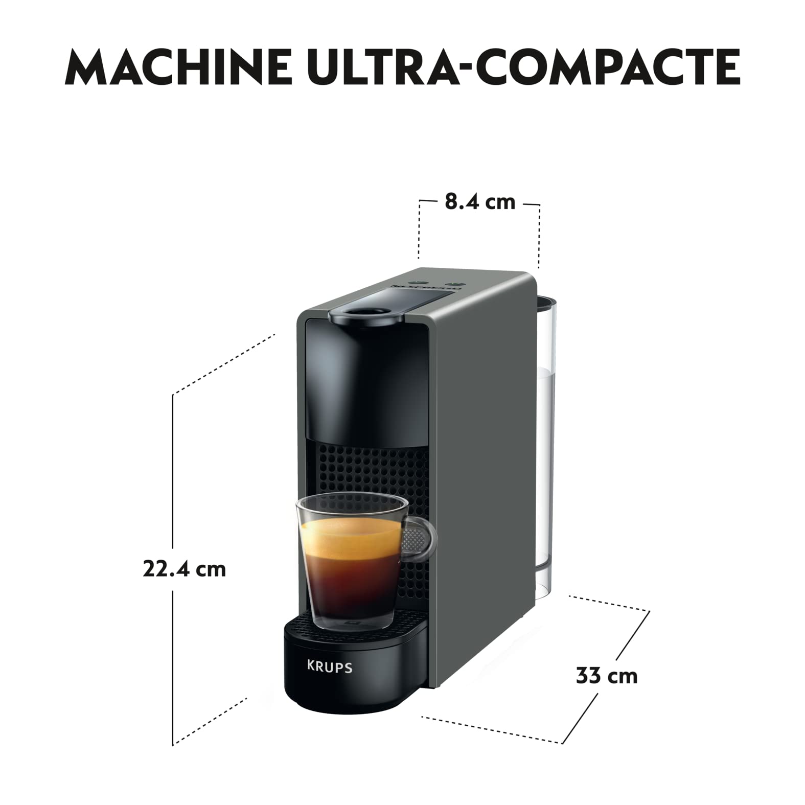 Cafetière à Capsules Essenza Mini Gris Intense - Ultra Compacte