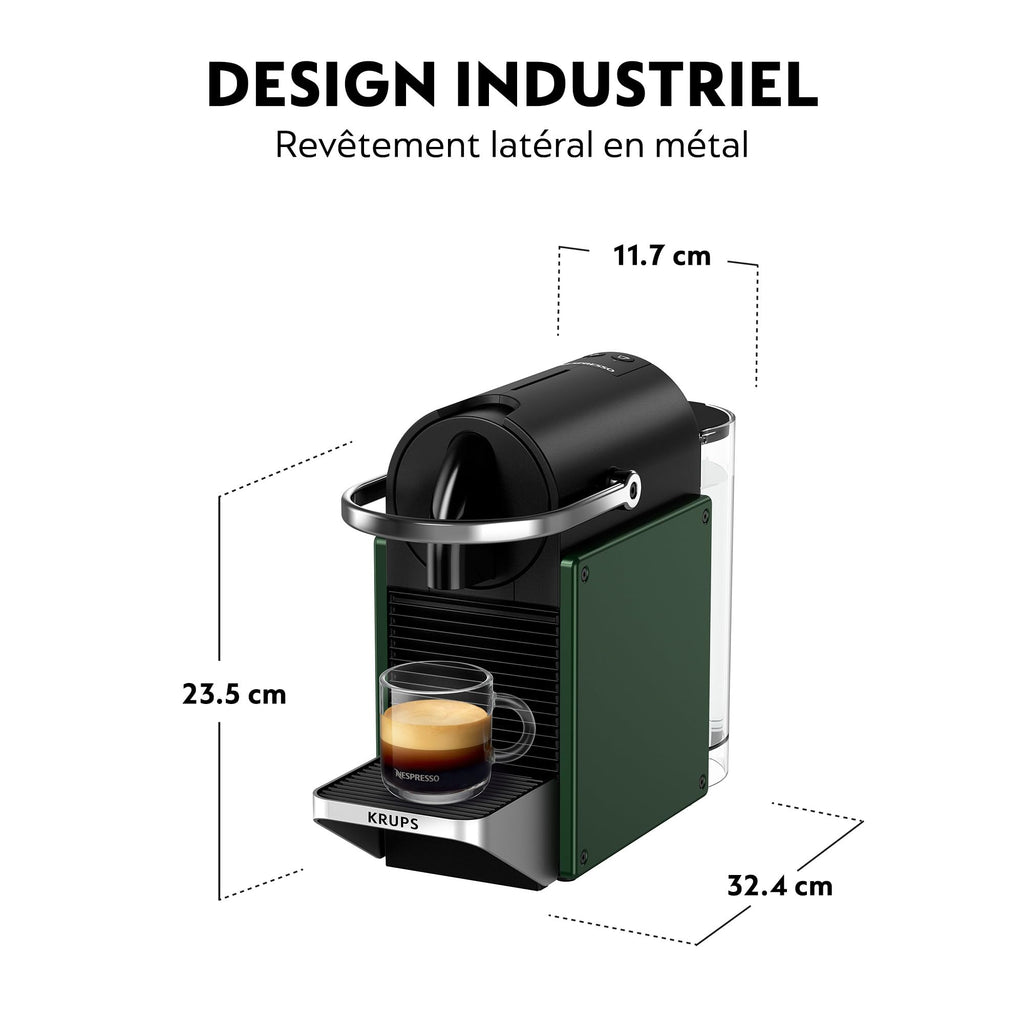Machine à Café Pixie Vert Foncé - Compacte au Style Industriel