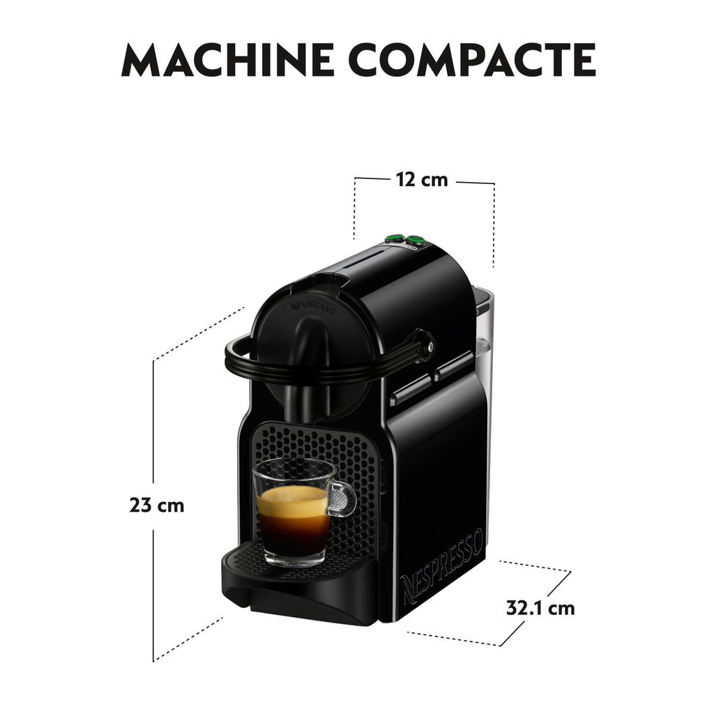 Machine à Café à Capsules Inissia Noir - Design Compact, 19 Bars, 1260W