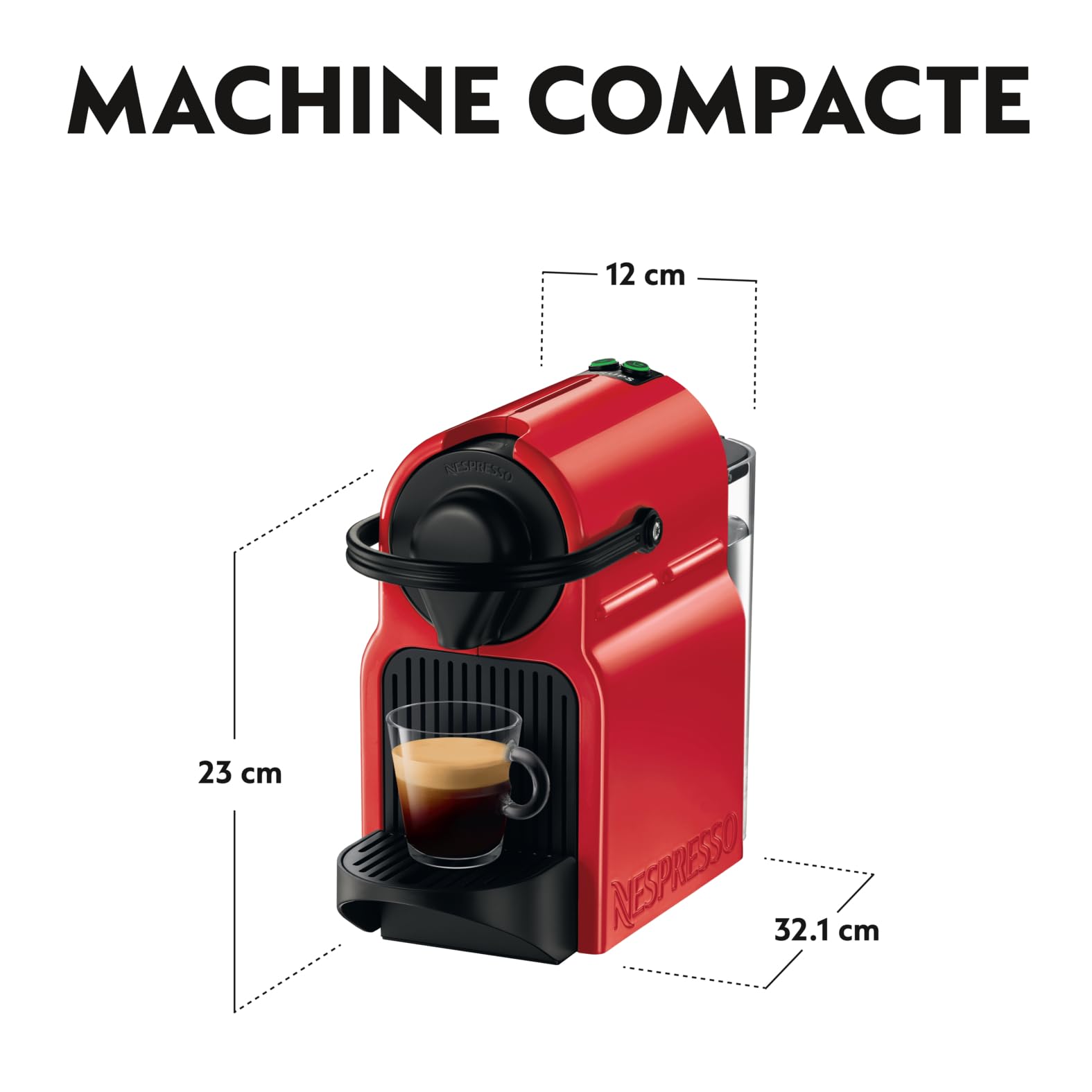 Machine à Café Inissia Rouge - Cafetière Espresso Compacte