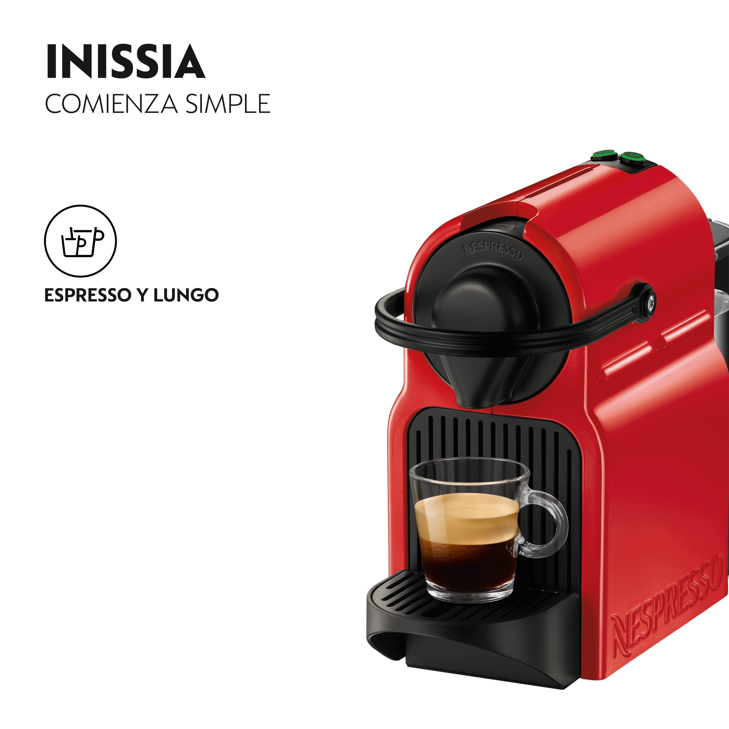 Machine à Café Inissia Rouge Rubis - Réservoir 0,7L, Système Capsules